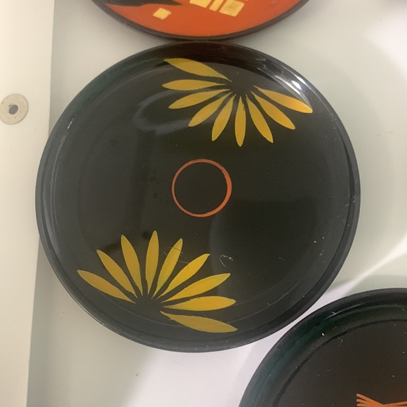 Vintage Japanese inspired coaster set in container - Picture 6 of 9